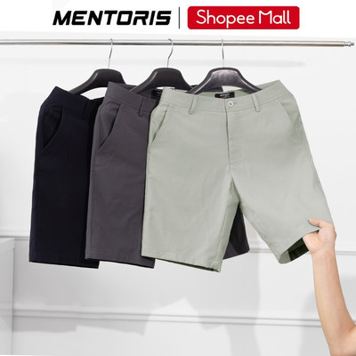 Quần Short Nam MENTORIS Vải Kaki Cao Cấp, Form Đứng Chỉn Chu, Phong Cách Lịch Sự, Bản Giới Hạn MKS MCSK25S011