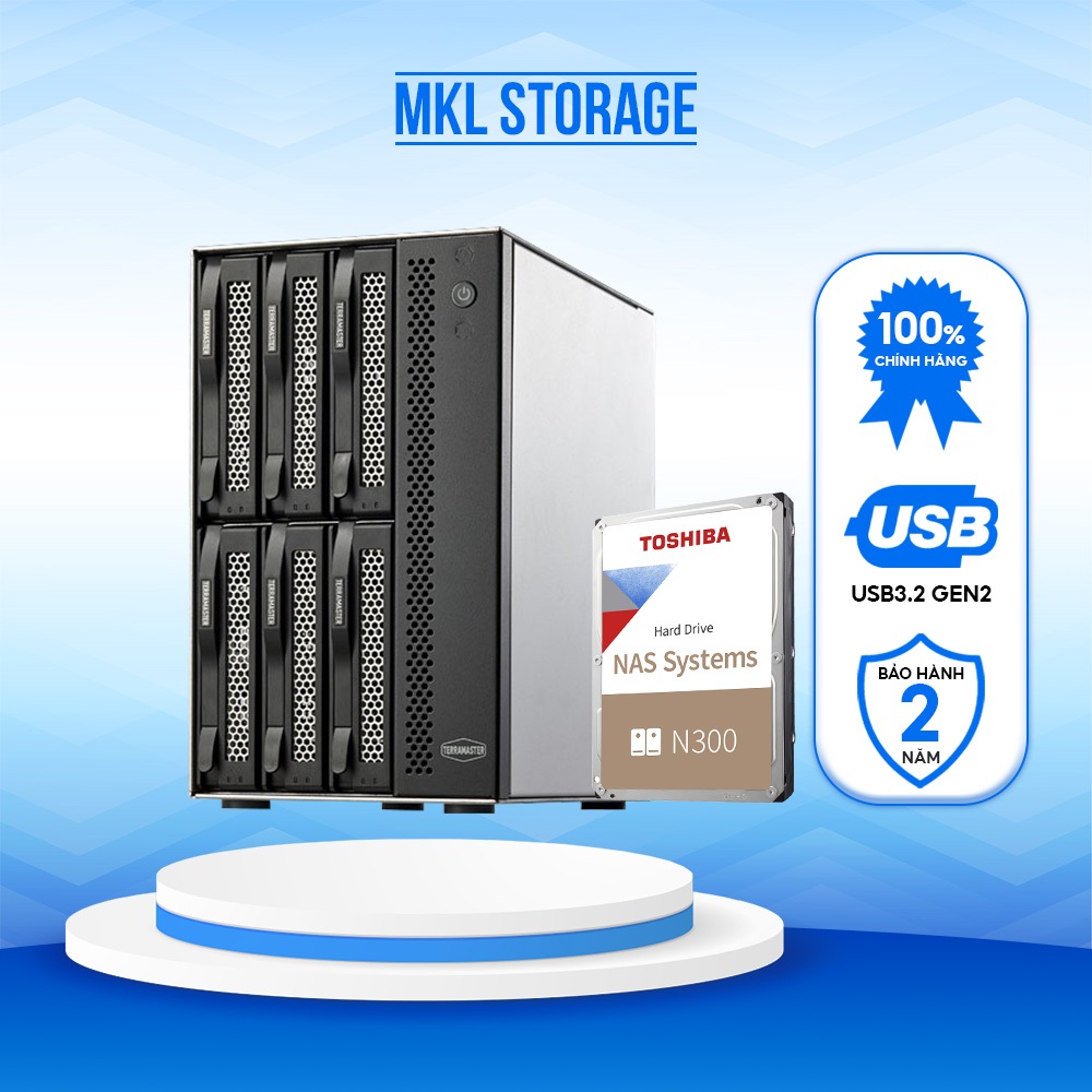 Combo thiết bị lưu trữ DAS TerraMaster D6-320 6-bay + ổ cứng HDD Toshiba NAS N300- MKL Storage