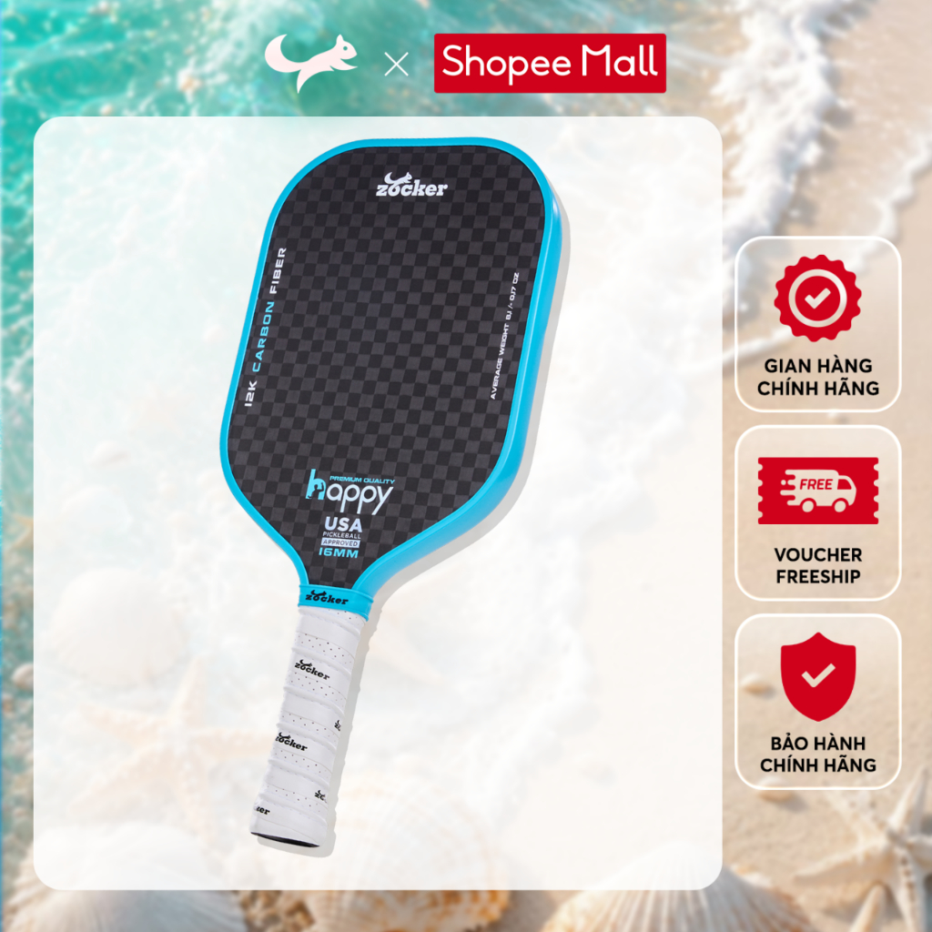 Vợt Pickleball Zocker HP03 Premium Quality, chứng nhận USAPA (Tặng băng chặn mồ hôi)