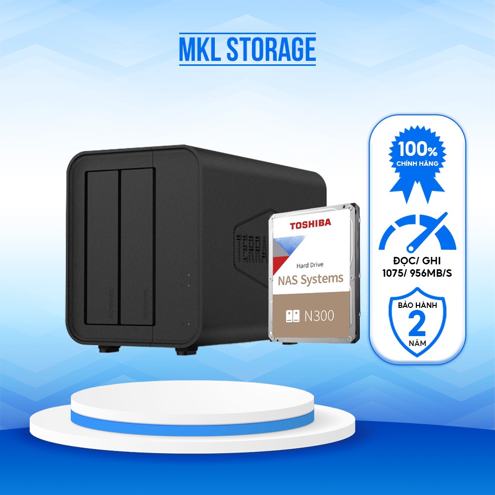 Combo thiết bị lưu trữ DAS TerraMaster D2-320 kèm ổ cứng HDD NAS Toshiba N300 - MKL Storage