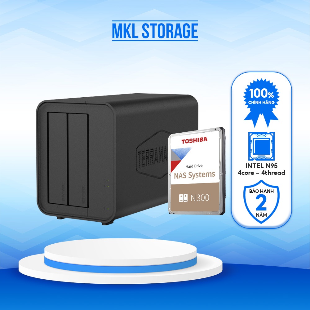 Combo Ổ cứng mạng NAS TerraMaster F2-424 +1 ổ cứng HDD Toshiba N300 3.5inch - Storage Shop