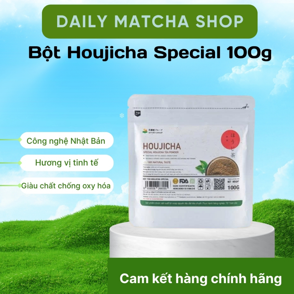 SPECIAL HOUJICHA TEA POWDER 100G - BỘT TRÀ RANG HOUJICHA SPECIAL SATOEN 100G