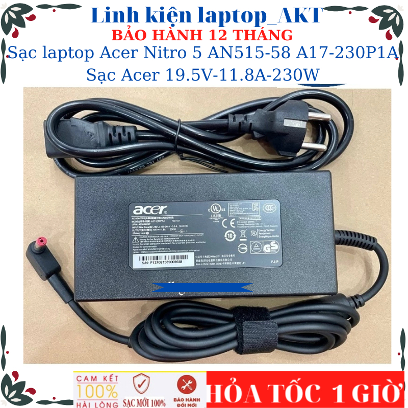 Sạc laptop Acer Nitro 5 Tiger AN515-58 A17-230P1A Sạc Acer 19.5V-11.8A-230W