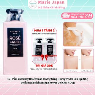 [MUA 1 TẶNG 2] Gel Tắm Colorkey Rosé Crush Dưỡng Sáng Hương Thơm Lâu Dịu Nhẹ Perfumed Brightening Shower Gel Chai 400g