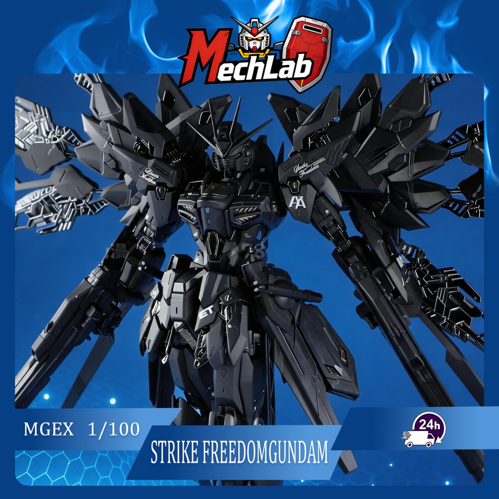 [HÀNG SẴN] Changlong 7701 MGEX 1/100 Strike Freedom Midnight Coating Model Kit w/ Base & Water Slide