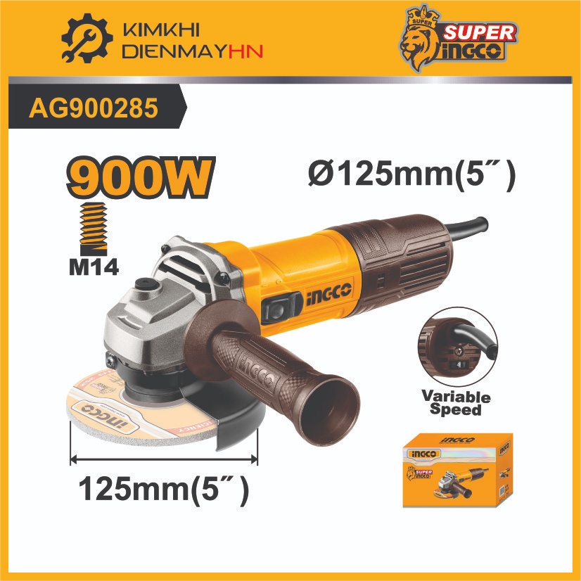 Máy mài góc cầm tay có điều tốc INGCO AG900285 900w,  AG900282 900W, AG750283 750W,  AG750282 750W. 