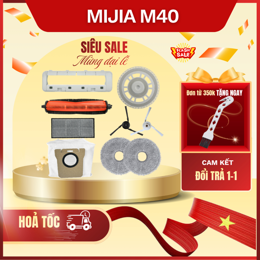 Phụ kiện robot hút bụi tương thich Mijia M40 , Phụ kiện robot lau nhà  Mijia M40 cao cấp, độ bền cao