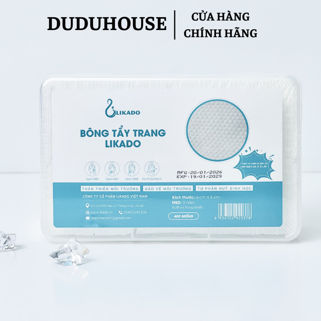Bông Tẩy Trang Likado Hộp 400 Miếng Duduhouse