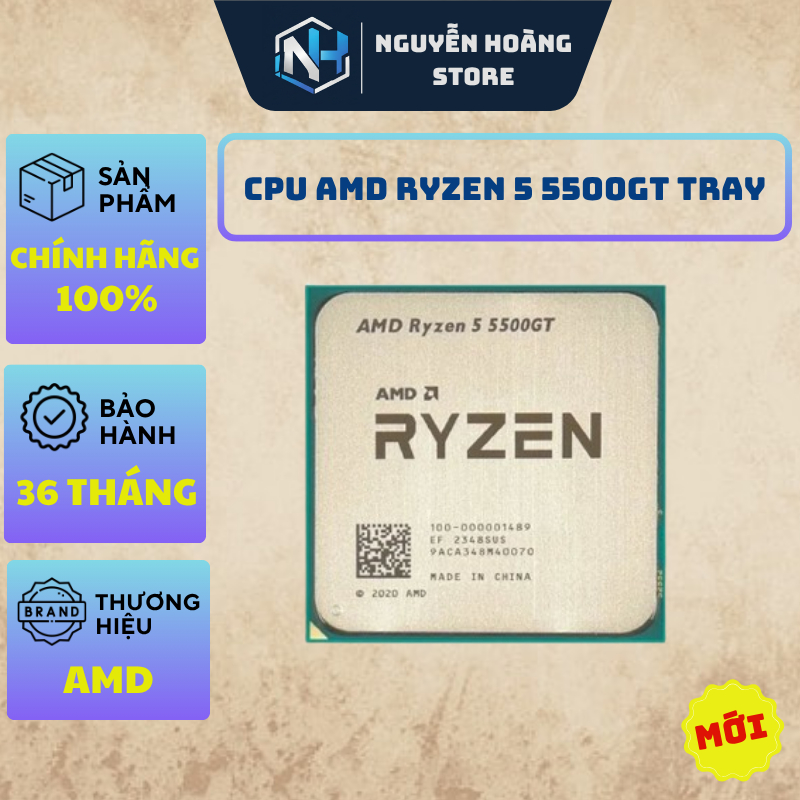 CPU AMD Ryzen 5 5500GT Tray - NEW BẢO HÀNH 36 THÁNG