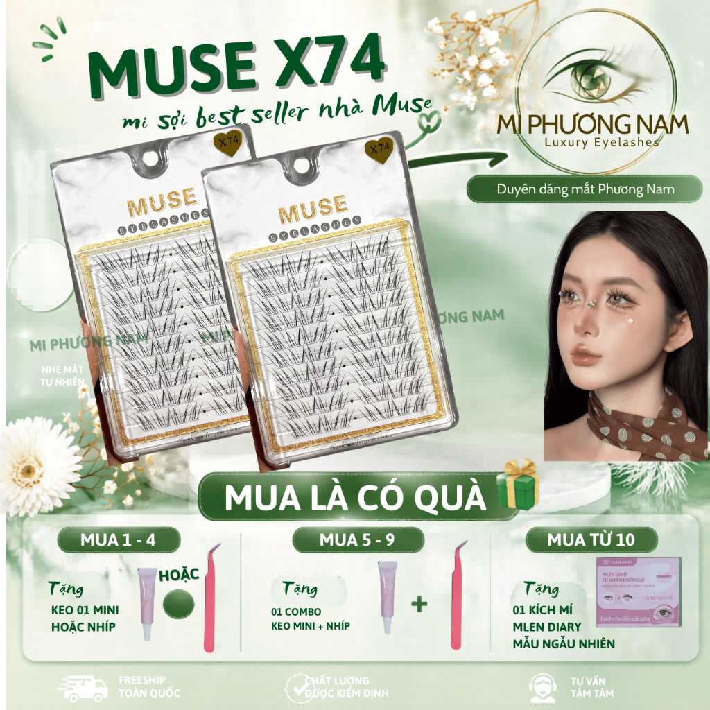 MUSE X74 - Mi sợi mi xéo đuôi, mi rời, mi nàng thơ siêu bay, Muse Best seller - Mi Phương Nam