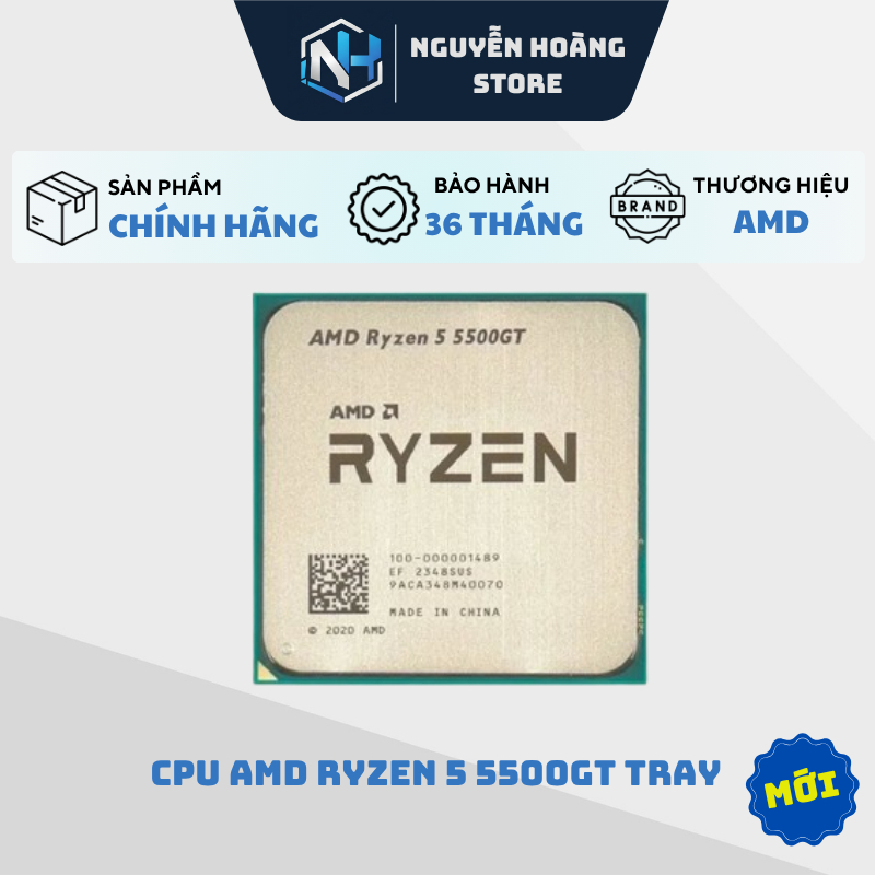CPU AMD Ryzen 5 5500GT Tray - NEW BẢO HÀNH 36 THÁNG