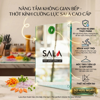 Thớt kính cường lực cao cấp có móc treo chống trượt thớt cắt thực phẩm nhà bếp