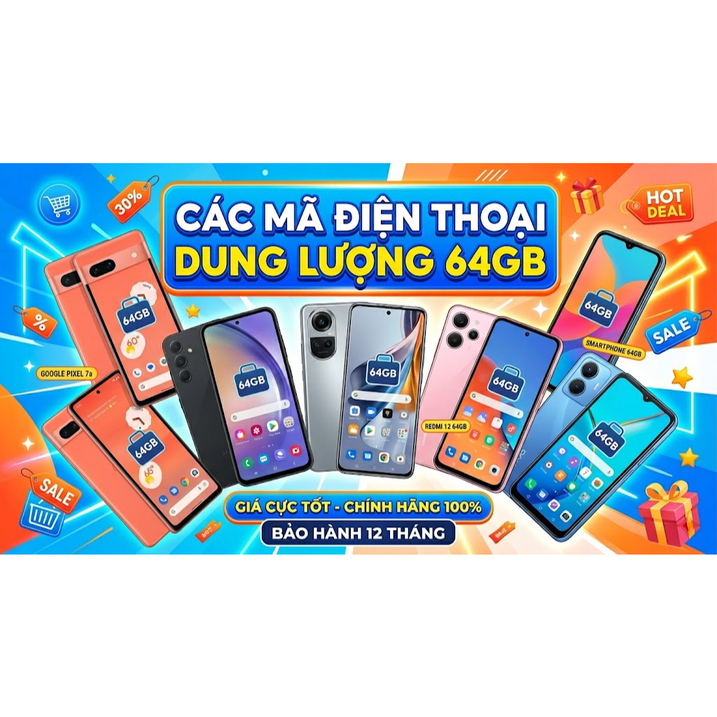 Các mã điện thoại dung lượng 64gb đa màu sắc - Hiệu năng cực đỉnh - Quay phim 4k siêu nét