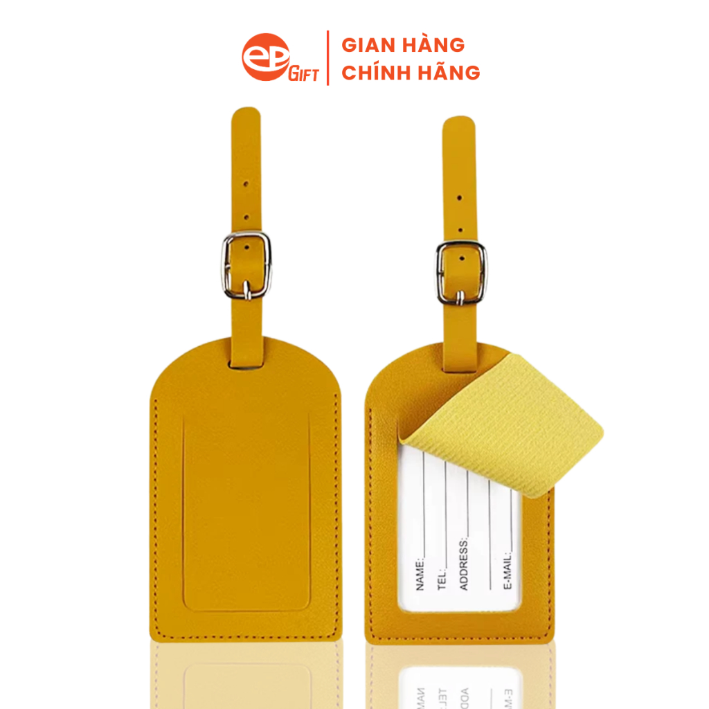 Thẻ Treo Tên Hành Lý Vali Du Lịch Da PU Epvina Gift, Name Tag Vali Có Dây Đeo Ghi Thông Tin