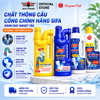 Chất thông tắc Cống và Cầu trị nghẹt,chống hôi hiệu quả nhanh chóng trọng lượng 700gr/800gr/1400gr - Huy Tưởng