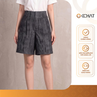 Quần Đùi Nữ 𝐂𝐂𝐇𝐀𝐓 Dáng Suông Lửng Aurum Cạp Liền Chất Liệu Đũi Xước Mềm Mát 16OND2010ST