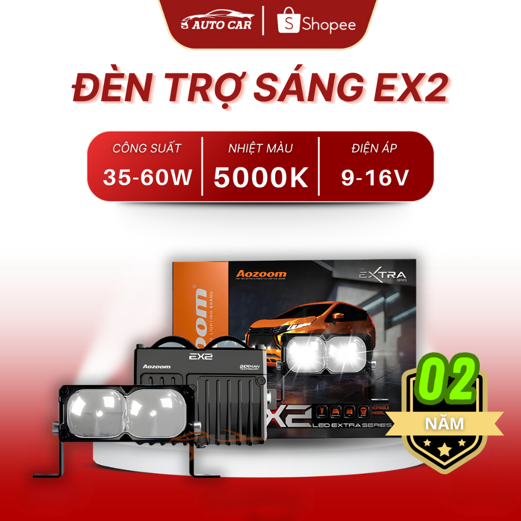 [Có Sẵn] Bi Led Trợ Sáng Ex2 Aozoom Đèn trợ sáng cho Xe Máy, Ô Tô Chính hãng Bảo hành 2 năm