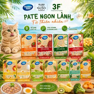 Thùng 24 Gói Pate Mèo Snappy Tom Trái Cây Dinh Dưỡng Cao Cấp