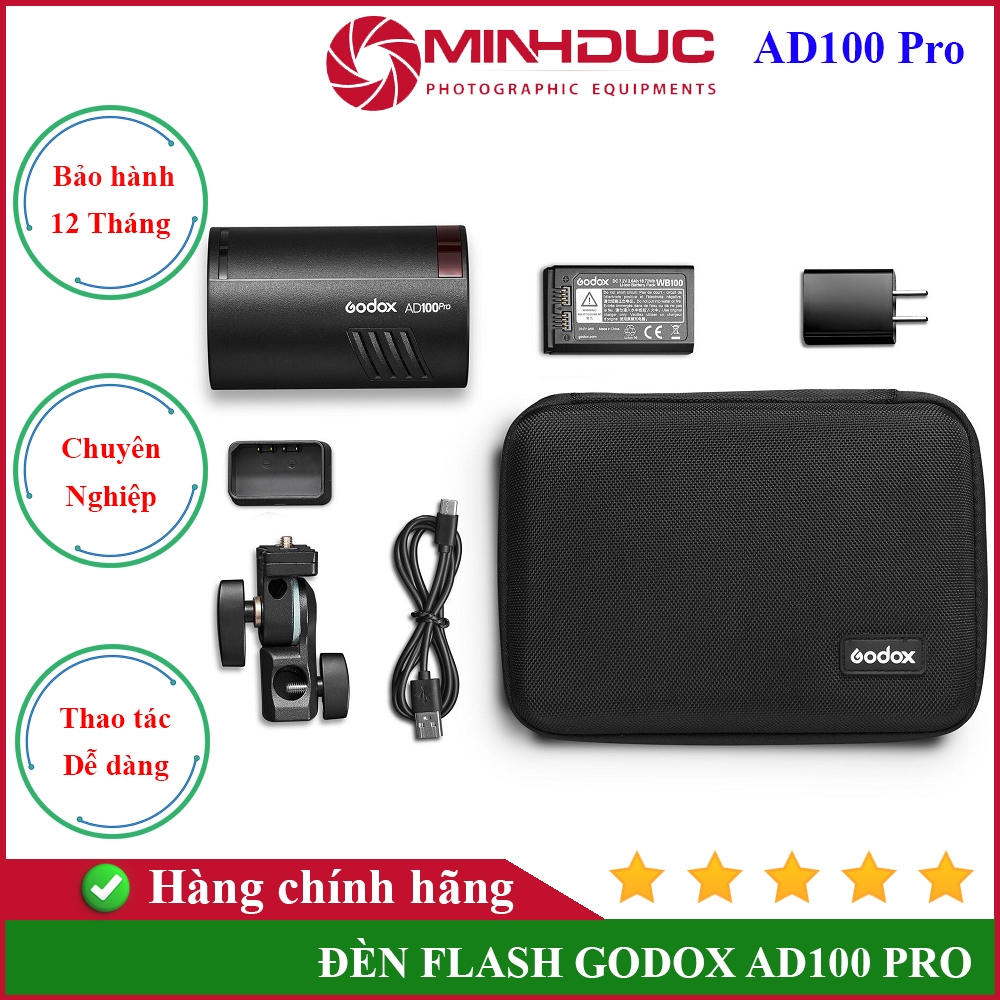 Đèn Flash Godox AD100 Pro - Hàng chính hãng - MINH ĐỨC