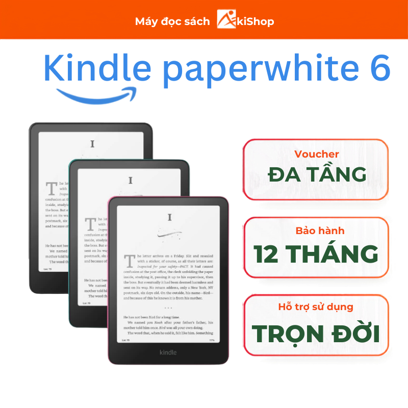 Máy Đọc Sách Kindle Paperwhite 6 Chống Nước IPX8 Bộ Nhớ 16GB/32GB Chính Hãng Akishop