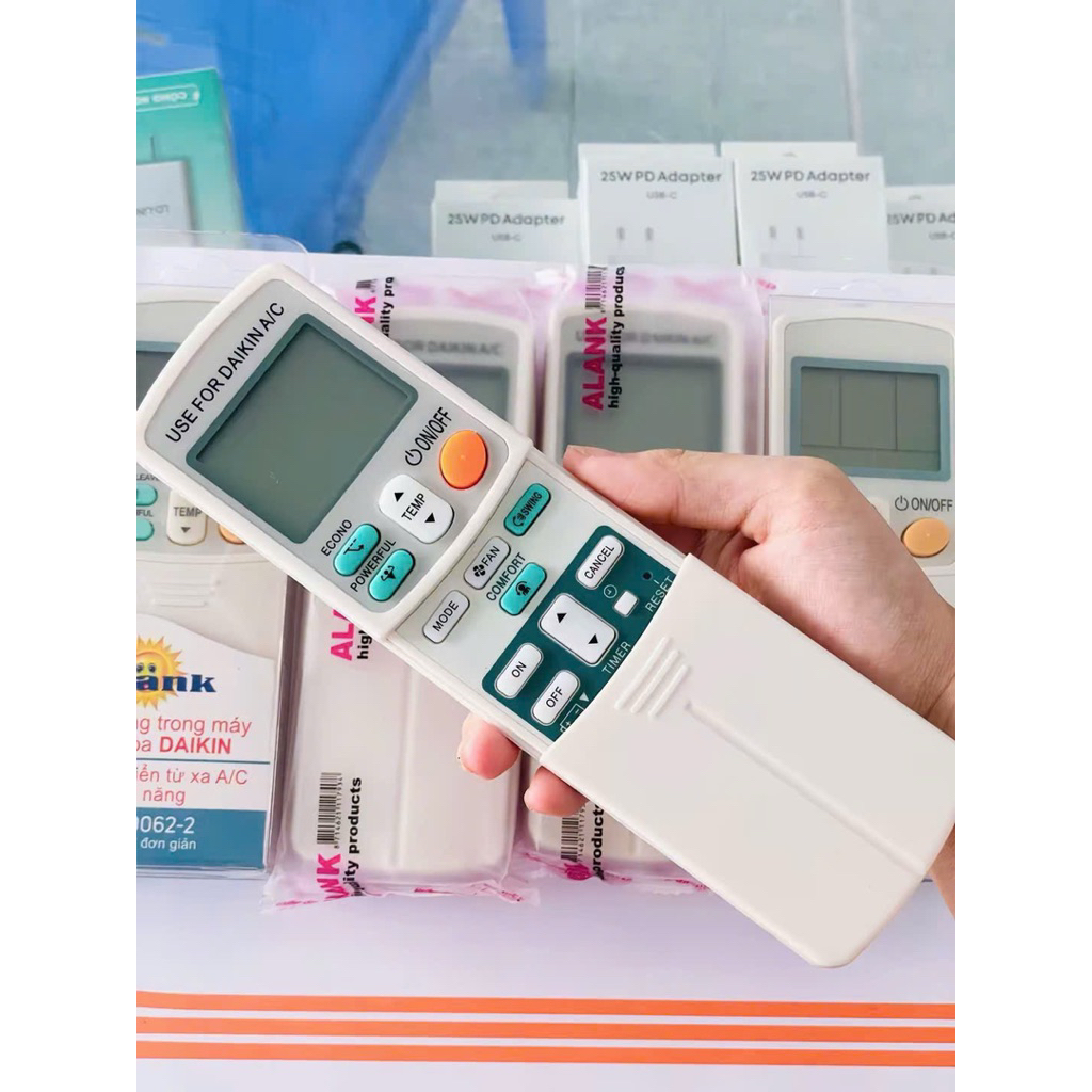 điều khiển đaikin Inventer 2 nút xanh