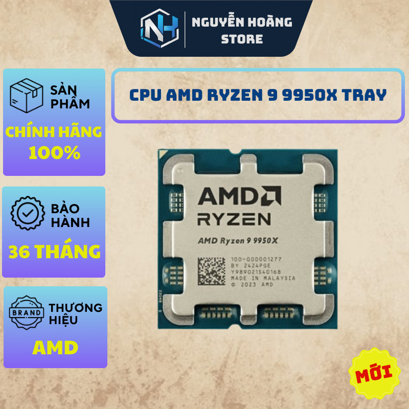 CPU AMD Ryzen 9 9950X Tray - NEW BẢO HÀNH 36 THÁNG