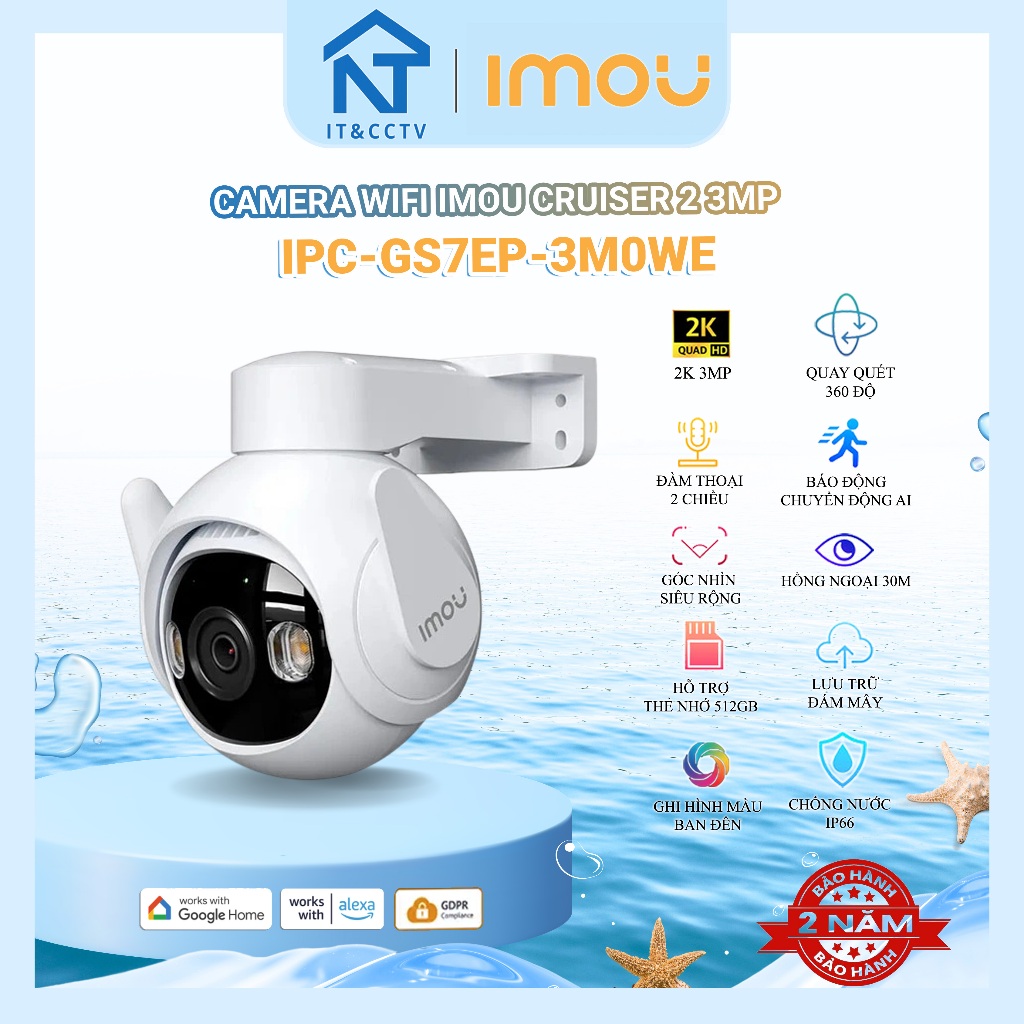 Camera WiFi IMOU Cruiser 2 IPC-GS7EP-3M0WE 3MP 2K – Camera Ngoài Trời Quay Quét Thông Minh