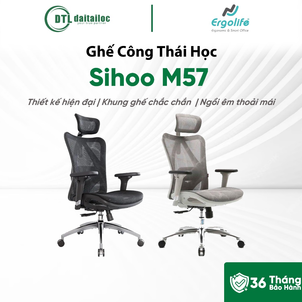 Ghế công thái học Sihoo M57 | Chính hãng | Bảo hành 3 năm