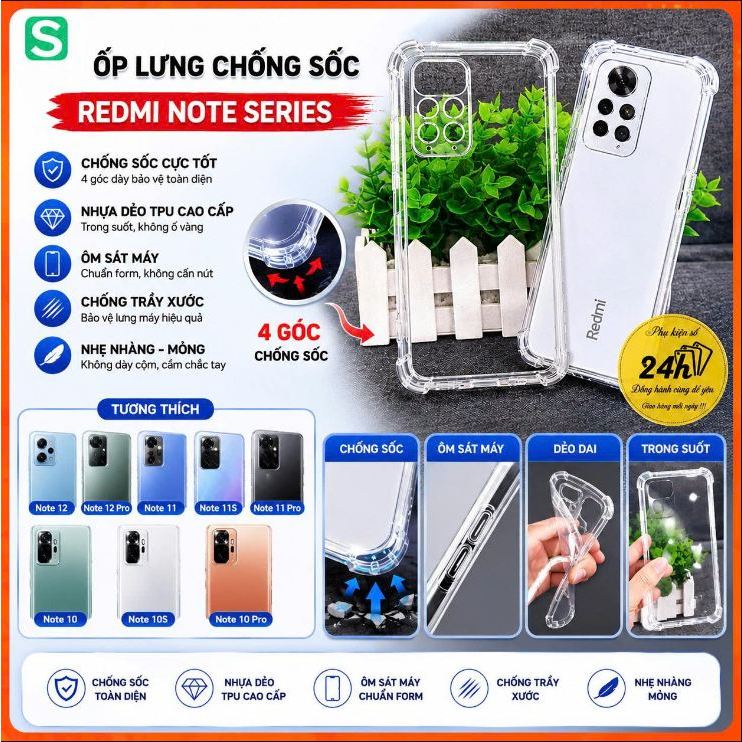 Ốp điện thoại dành cho Redmi Note 12 Note 12 Pro Note 11 Note 11s Note 11 Pro Note 10 Note 10S Note 10 Pro Dẻo chống sốc