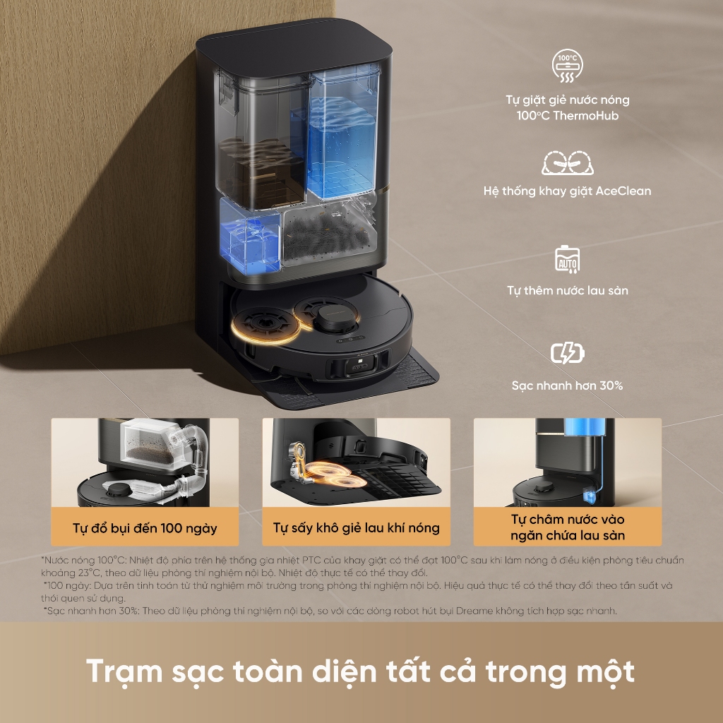 Dreame L50s Pro Ultra/ L50 Ultra CE Robot hút bụi thông minh | lực hút đến 30.000Pa | giặt giẻ nước nóng | BH 24 tháng | BigBuy360 - bigbuy360.vn