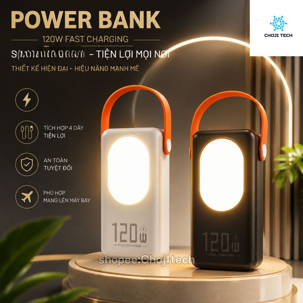 Pin Dự Phòng Remax PD35 - 30000mAh Sạc Nhanh PD 22.5W - Tích hợp đèn LED chiếu sáng - có dây cắm nhi