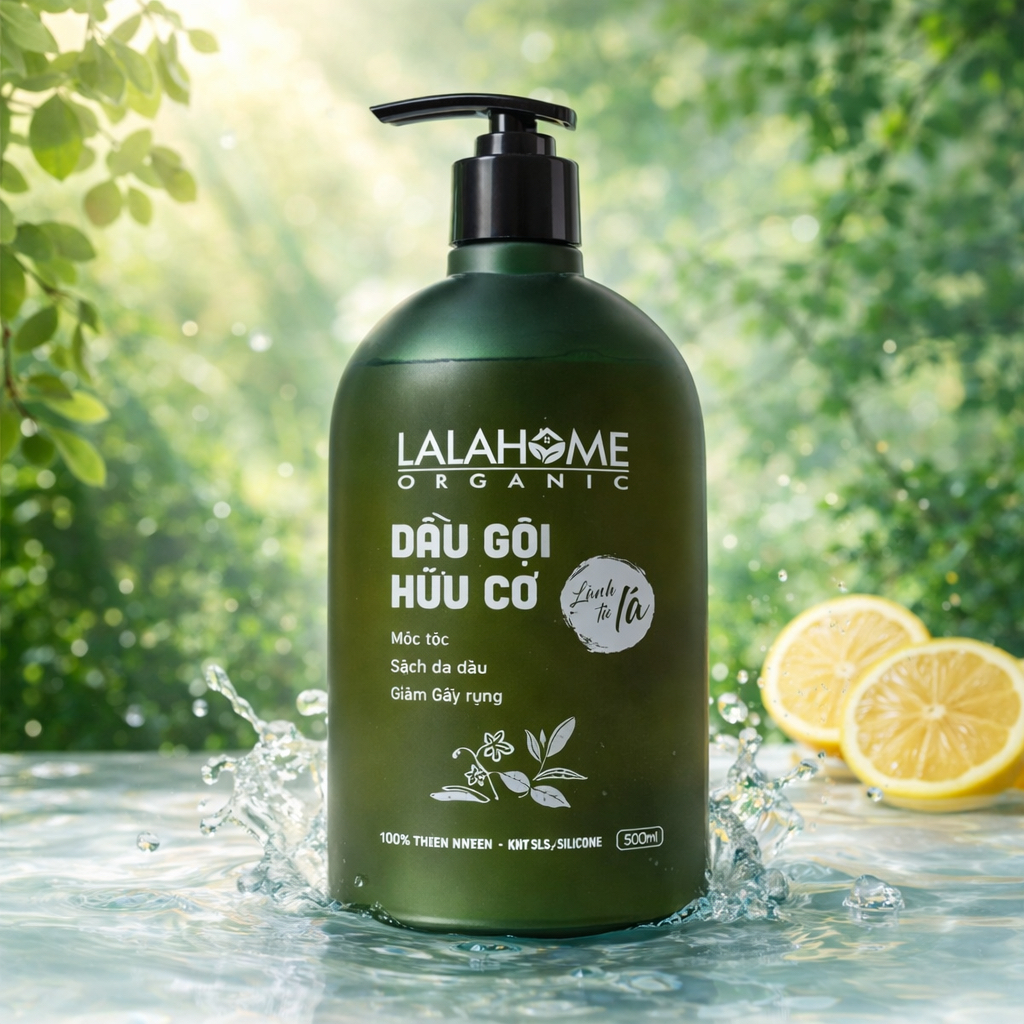 {CHÍNH HÃNG} Dầu gội LalaHome Organic 500ml – Hương trà xanh