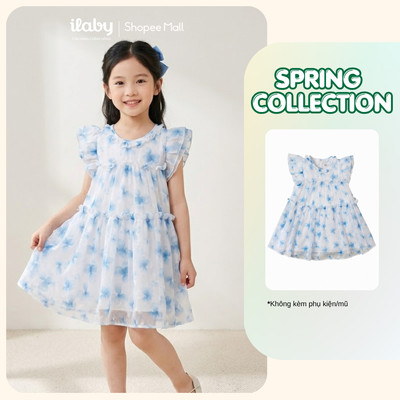 [ILABY 10-40kg] Váy hè bé gái tơ mềm phối voan mềm mịn thoáng mát [3906]