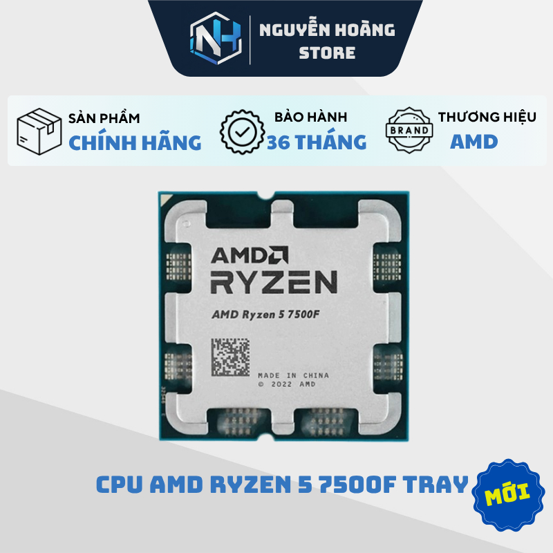 CPU AMD Ryzen 5 7500F Tray - NEW CHÍNH HÃNG BẢO HÀNH 36 THÁNG