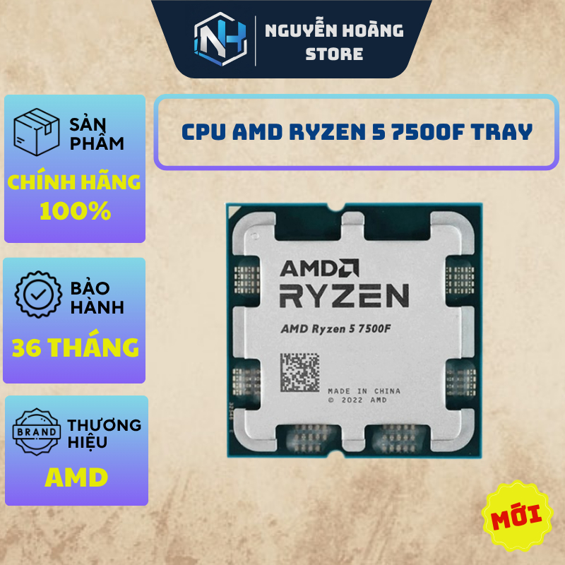 CPU AMD Ryzen 5 7500F Tray - NEW CHÍNH HÃNG BẢO HÀNH 36 THÁNG