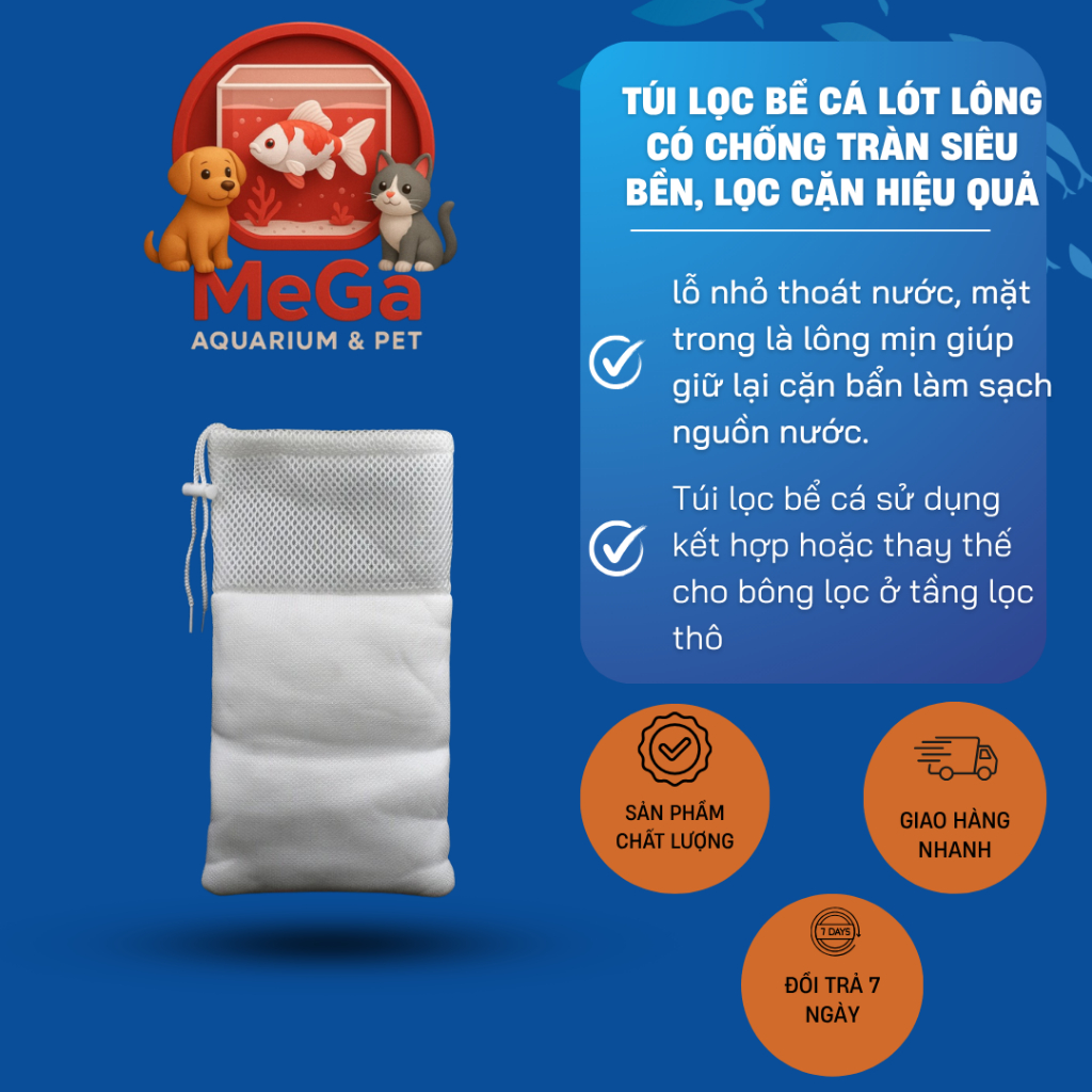 Túi Lưới Đựng Vật Liệu Lọc Cho Bể Cá, Túi Đựng Purigen