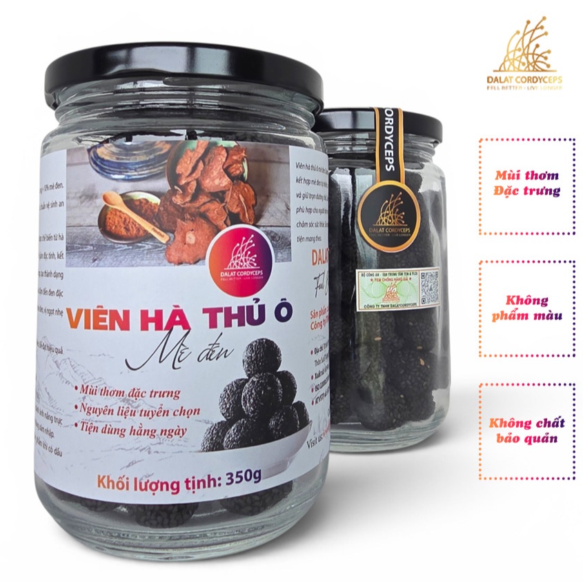 Viên Hà Thủ Ô Đỏ Kết Hợp Mè Đen Dalat Cordyceps - Dalat Cordyceps