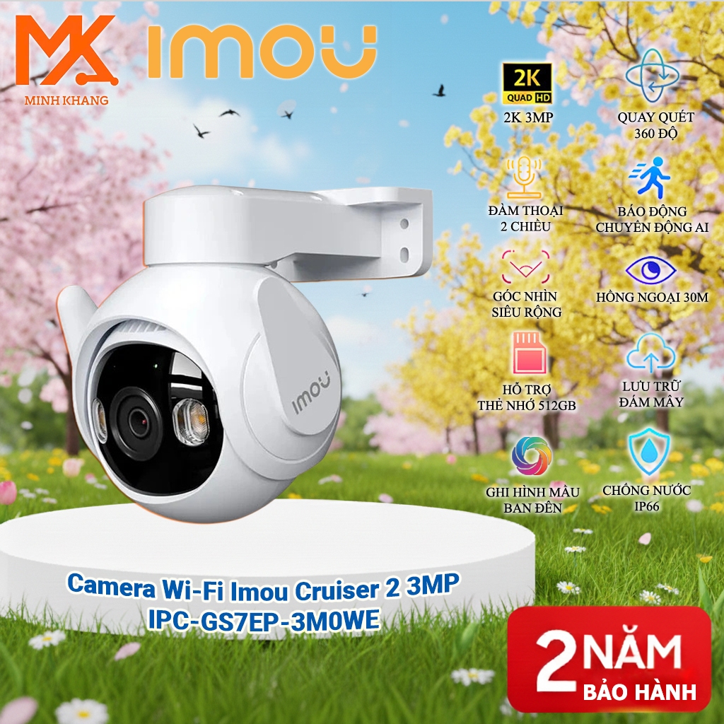 Camera IMOU Cruiser 2 3MP IPC-GS7EP-3M0WE – Full Color, IP66, Theo Dõi Chuyển Động AI