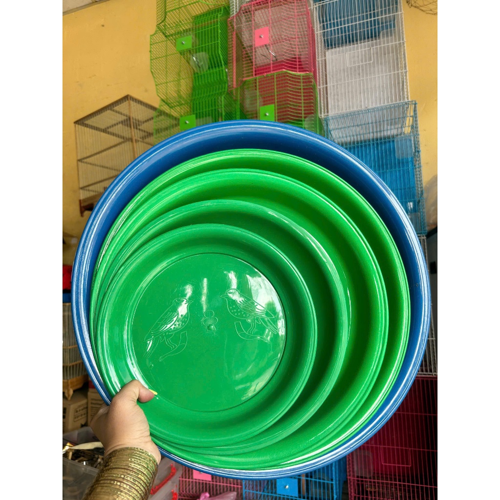 Khay- mâm hứng phân lồng chim tròn chất liệu nhựa dẻo