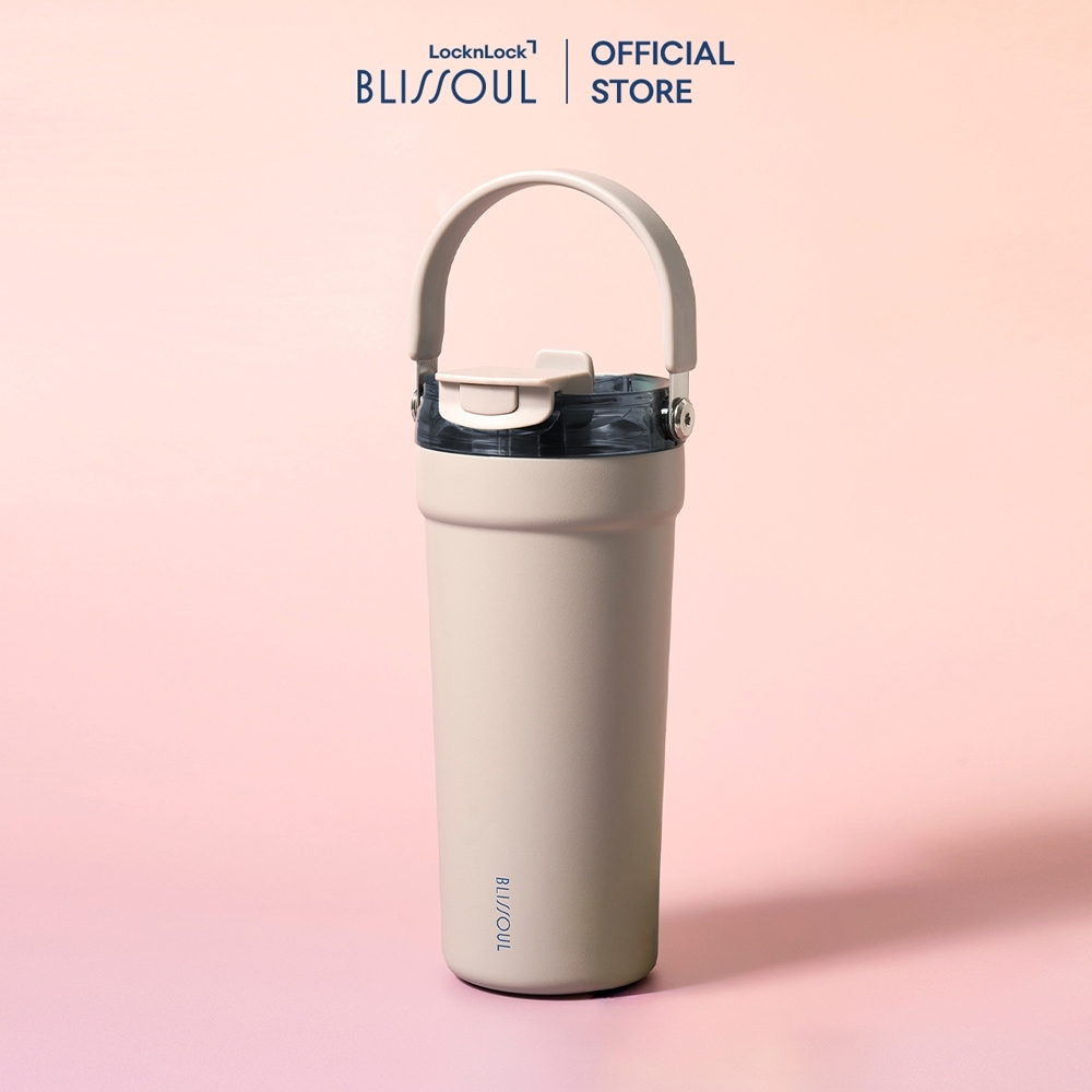Ly giữ nhiệt thép phủ sứ LocknLock Blissoul Cafe Ceramic Tumbler 700ml LHC4440GRY Màu Xám - Hàng Chí