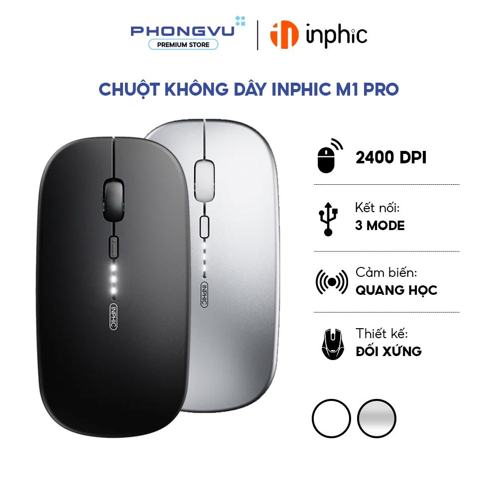 Chuột không dây Inphic M1 Pro Bluetooth Pulse PA3207 - Bảo hành 12 tháng