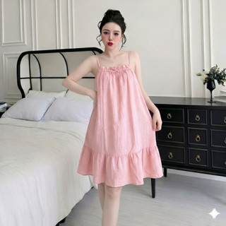 Đầm Nữ 2 Dây cotton hàn Mềm Mại Thấm Hút Mồ Hôi Freesize Dưới 58kg, Váy Đi Biển Mùa Hè Siêu Xinh