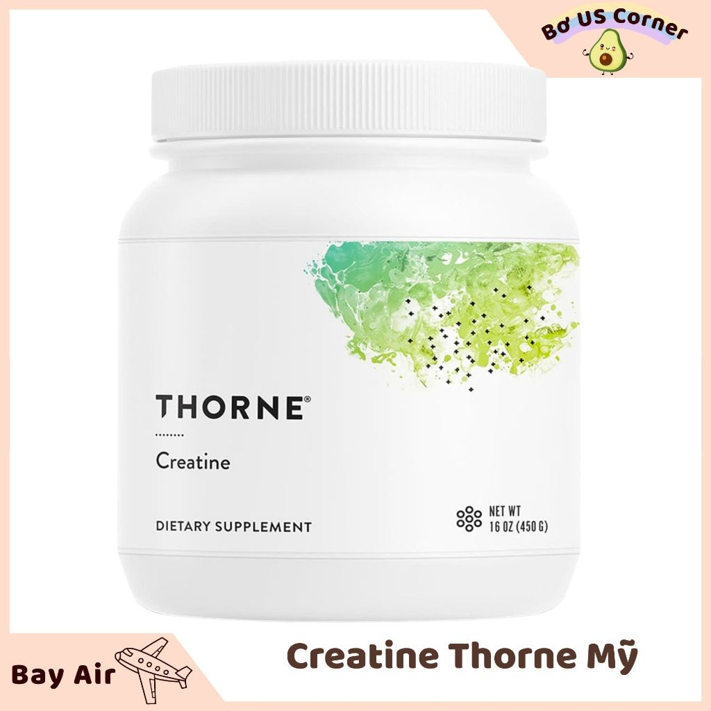 Creatine tăng cường cơ bắp và hỗ trợ phục hồi trí não Thorne Mỹ 450g (BILL US)