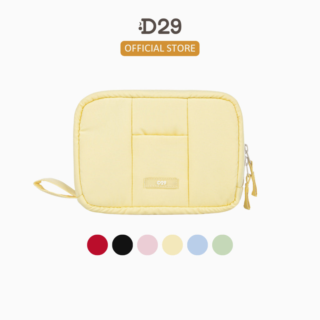 Túi Pouch Chần Bông 2.3L Nhiều Ngăn D29 – Size To, Túi Đựng Mỹ Phẩm, Hộp Bút, Máy Ảnh Mini