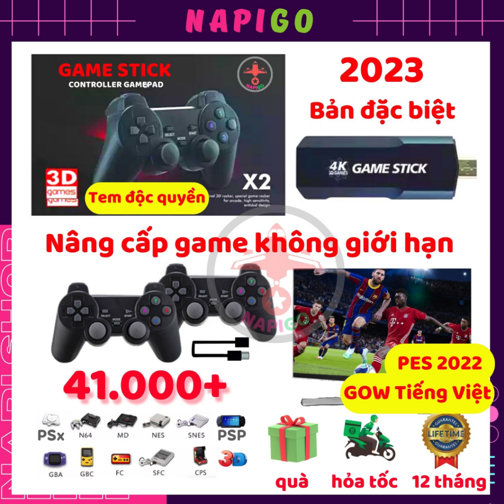 Game Stick Đỏ X2plus 2026 Máy Chơi Game Cầm Tay Stick 3D HDMI Không Dây Kết Nối Tivi