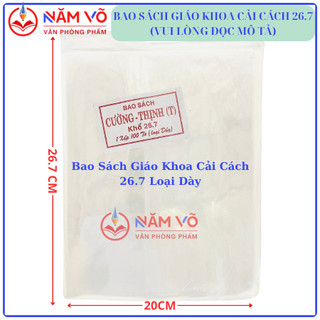 [26.7-DÀY] XẤP 100 Tờ BAO SÁCH / Bọc Sách Kiếng / Bìa Kiếng / Bọc Kiếng / Bìa Bao Sách Kiếng Có Keo Cường Thịnh 26.7 cm