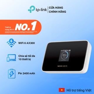 Bộ phát WiFi Di Động 4G Mercusys MT115 | WiFi 6 AX300, Pin 2400mAh, Kết Nối 10 Thiết Bị