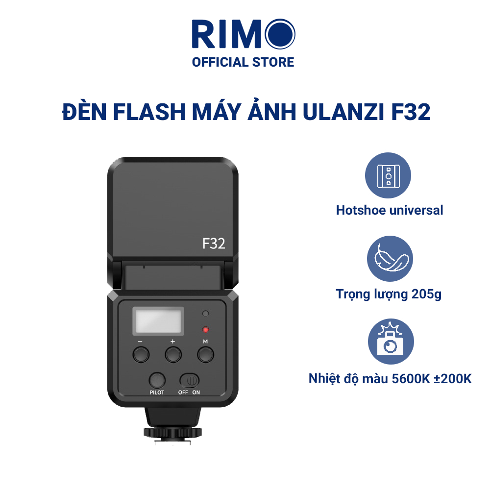 Đèn flash máy ảnh Ulanzi F32 hỗ trợ hotshoe universal tương thích Sony Canon