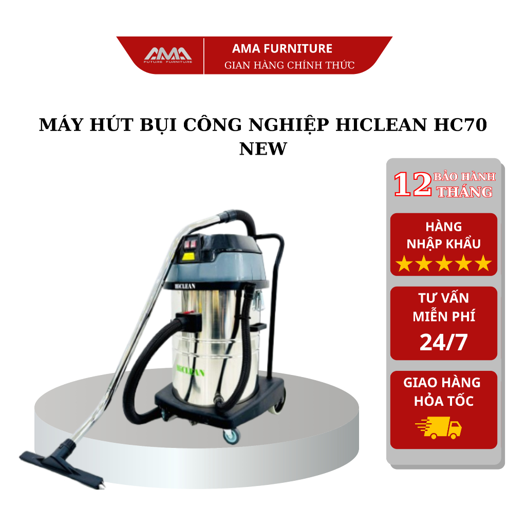 Máy hút bụi công nghiệp HiClean HC70 NEW