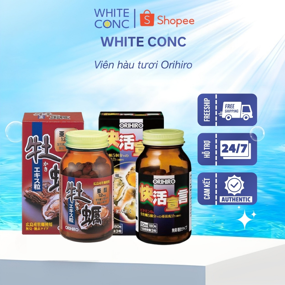 Viên uống tinh chất hàu tươi, hàu tươi tỏi nghệ Orihiro Nhật Bản
